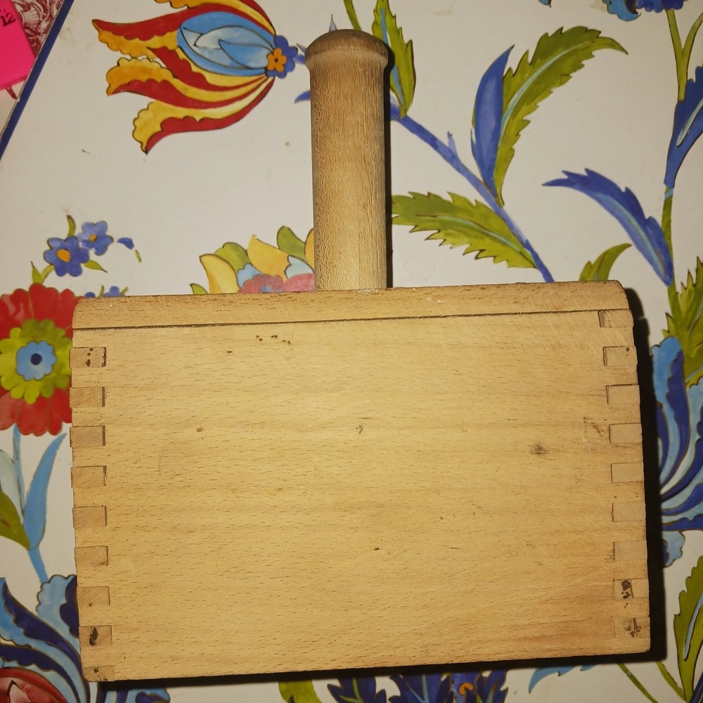Antique Wood Butter Mold Press Dovetail Construction Plain No Pattern